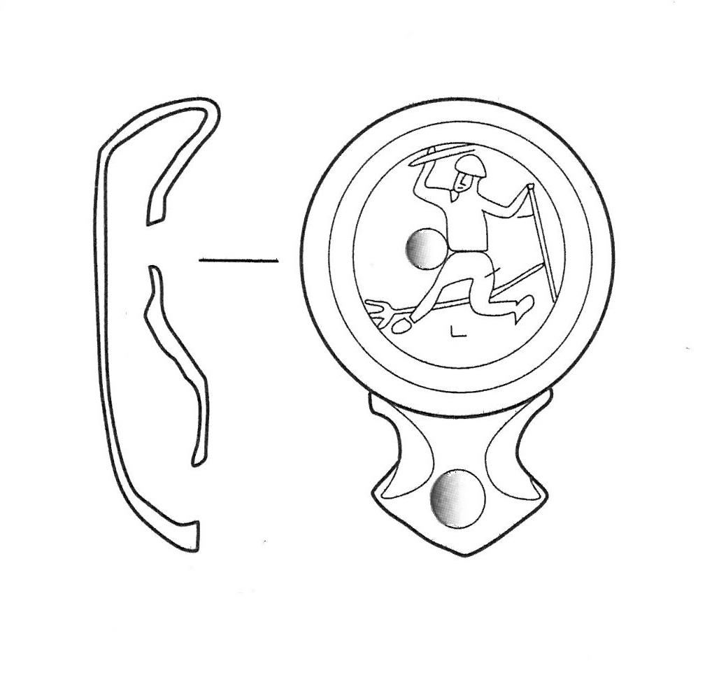Lampe à huile à décor de gladiateur
