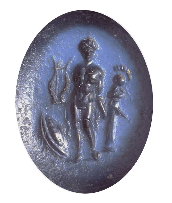 Intaille représentant Achille à la lyre