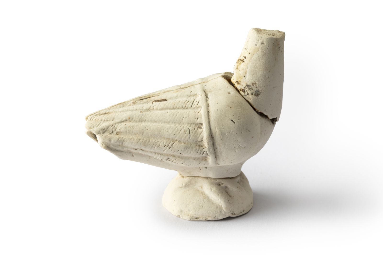 Figurine de colombe en terre cuite blanche