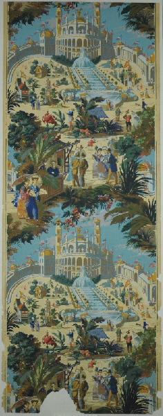 Papier peint commémoratif de l'exposition universelle de 1878 à Paris (Titre factice)