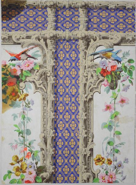 Colorié fleurs et oiseaux (Titre du décor)