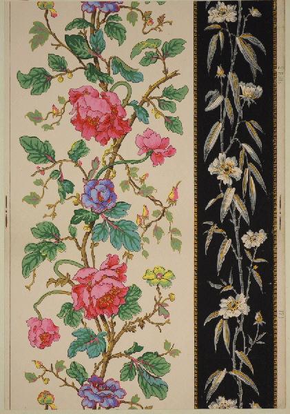 Bambou fleuri et chrysanthème en guirlande (Titre fictif)