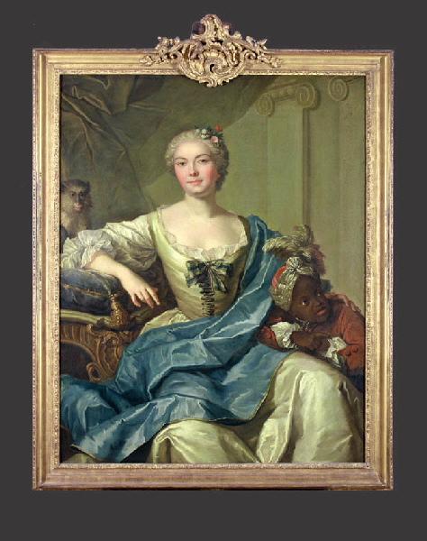 Portrait présumé de la comtesse de Fontenelle et de son négrillon