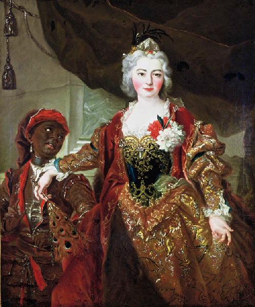 Portrait de la princesse Rakoczi et de son négrillon
