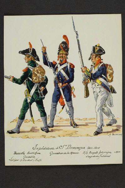 Bataillon Autrichien (Grenadier), Grenadier de la Marine, 3 1/2 Brigade helvetique (Sergent de fusiliers) ; Expédition de Saint-Domingue 1800 -1804