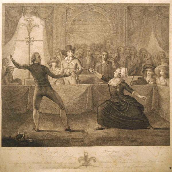 Combat de Melle la Chevalière d'Eon de Beaumont avec Monsieur de St George, le 9 avril 1787