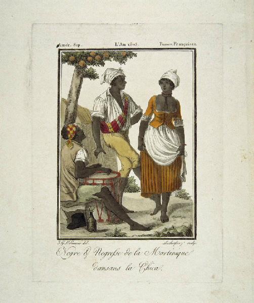 Nègre et Négresse de la Martinique dansant la Chica