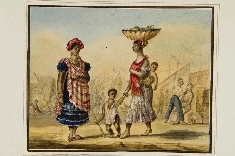 scène de rue à Rio de Janeiro (Indigènes)