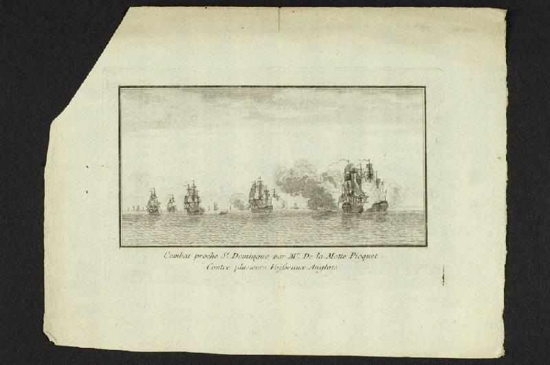 Combat proche St Domingue par M. De la Motte Picquet contre plusieurs vaisseaux anglais