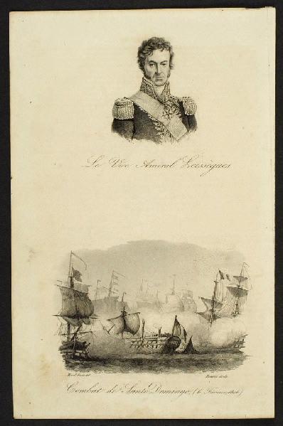 Portrait du vice-amiral Leissègues [suivi de] Combat de Santo Domingo (6 Février 1806)