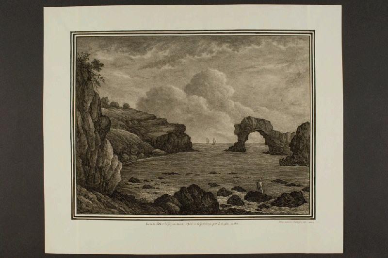 Vue de la Porte d'Enfer, au Moule, dessinée à la Guadeloupe par J. Coussin, en 1811