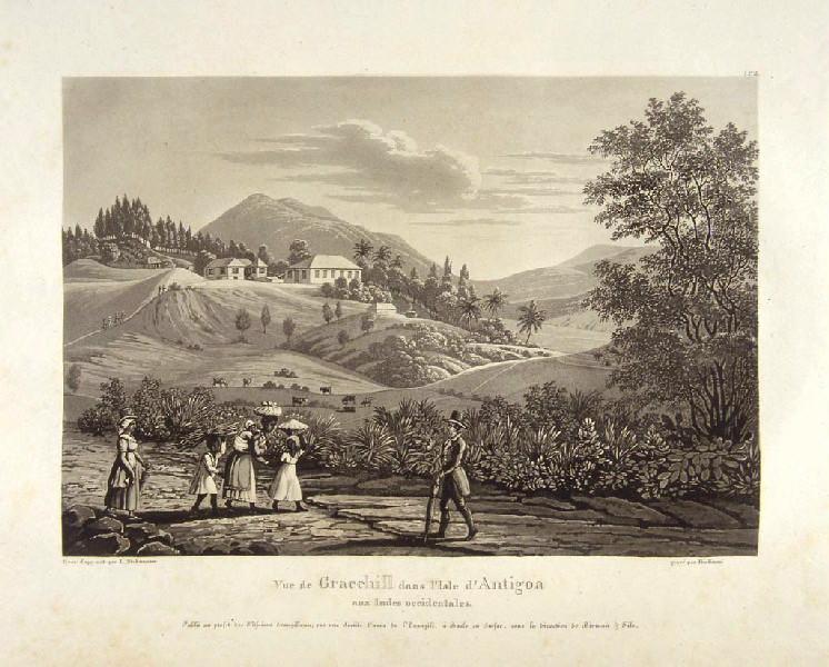 Vue de Gracehill dans l'Isle d'Antigoa aux Indes occidentales