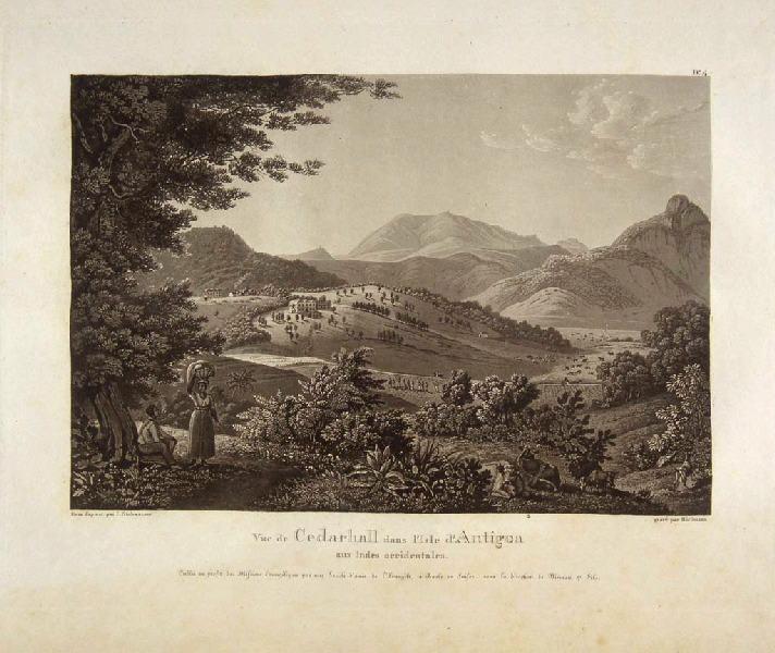 Vue de Cedarhall dans l'Isle d'Antigoa aux Indes occidentales