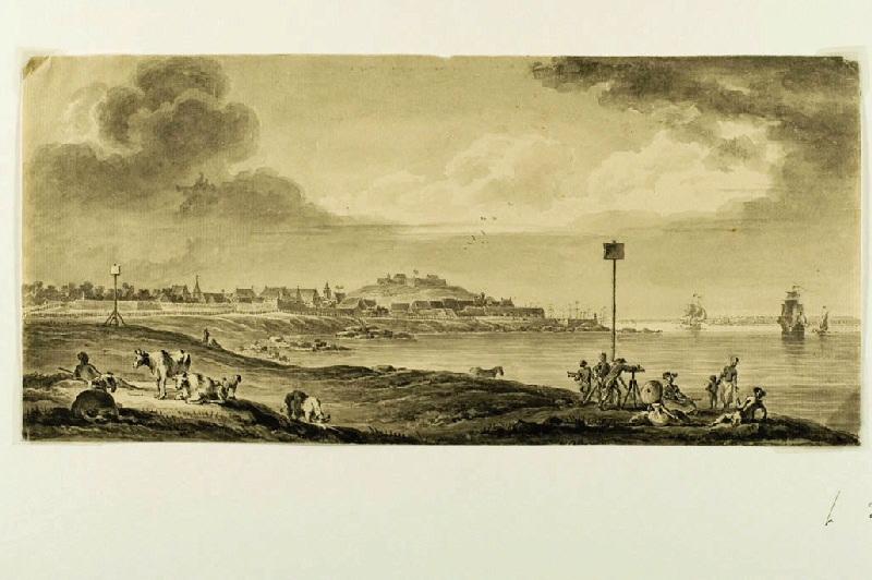 Vue de la Ville de Cayenne dans le Nouveau Monde, prise de la Pointe de l'Eguille