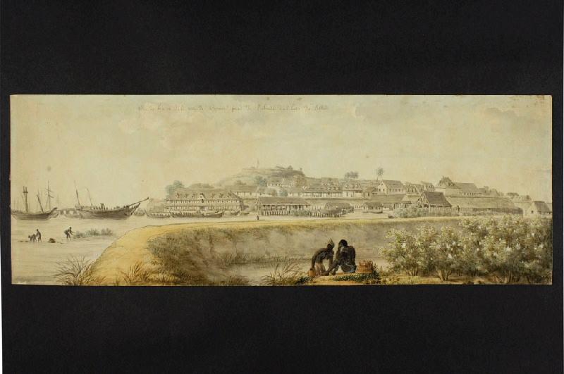 Vue du Fort et de la Ville de Cayenne prise à l'extrémité de l'abatis de Leblond