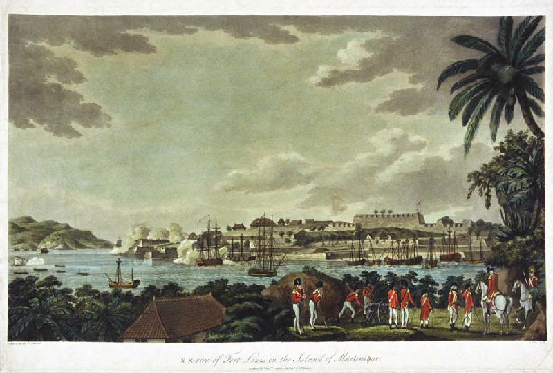 Vue nord-est du Fort Louis à la Martinique