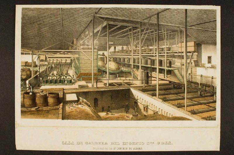 Sucrerie cubaine : vue de la chaudière de l'usine Santa Rosa, propriété de Monsieur Domingo de Aldama
