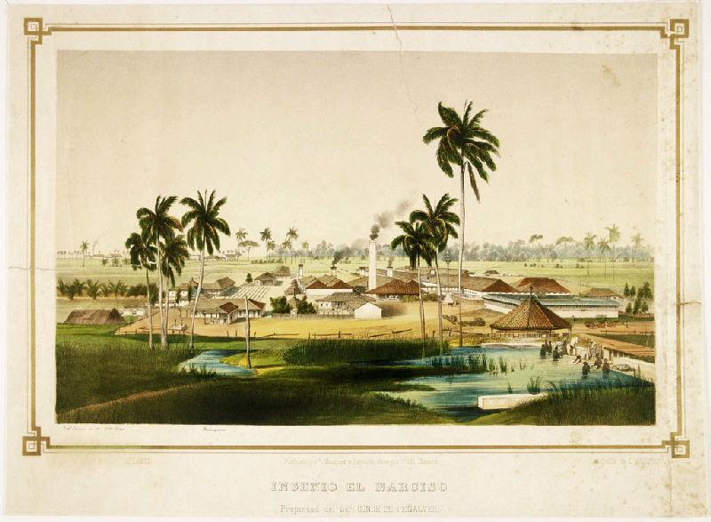 Sucrerie cubaine : vue de l'usine Le Narcisse, propriété de Monsieur le Comte de Peñalver