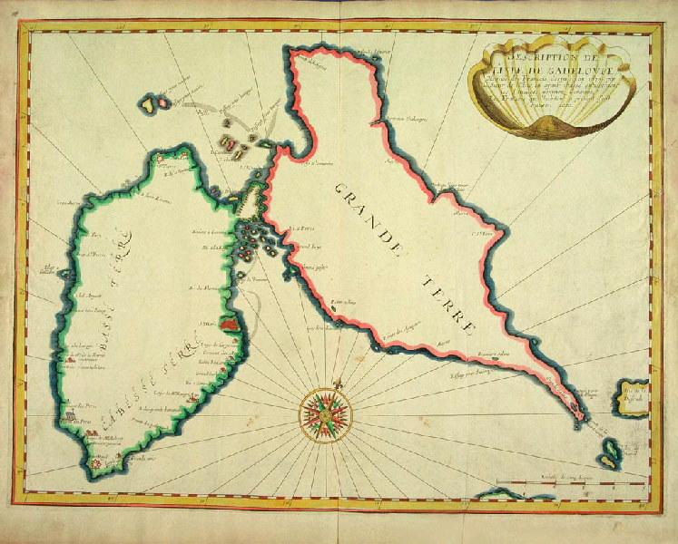 Carte de l'île de la Guadeloupe