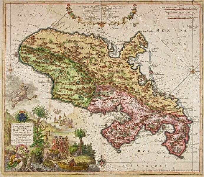 Carte de l'île de la Martinique