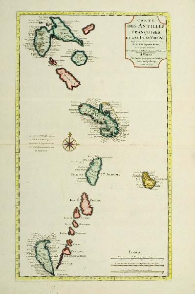 Carte des Antilles Françoises et des Isles Voisines