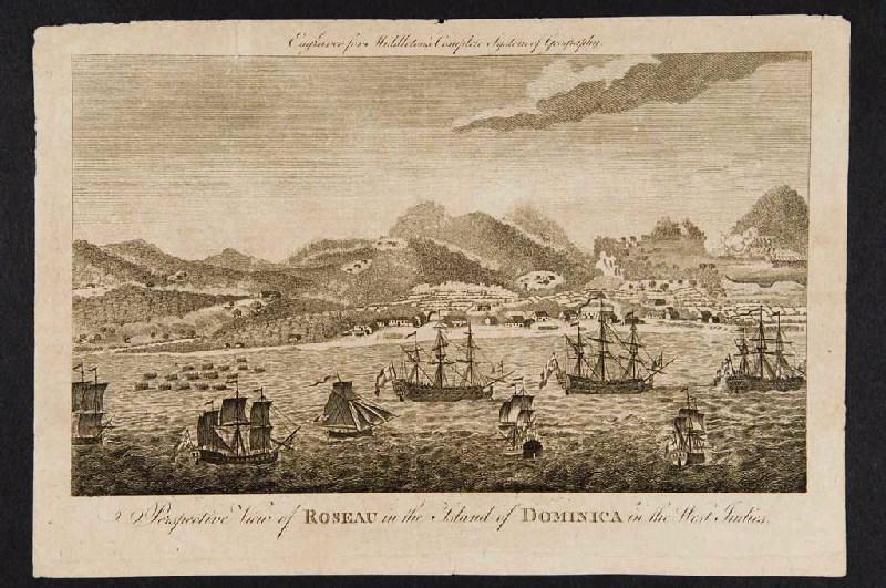 Perspective View of Roseau in the Island of Dominica in the West Indies