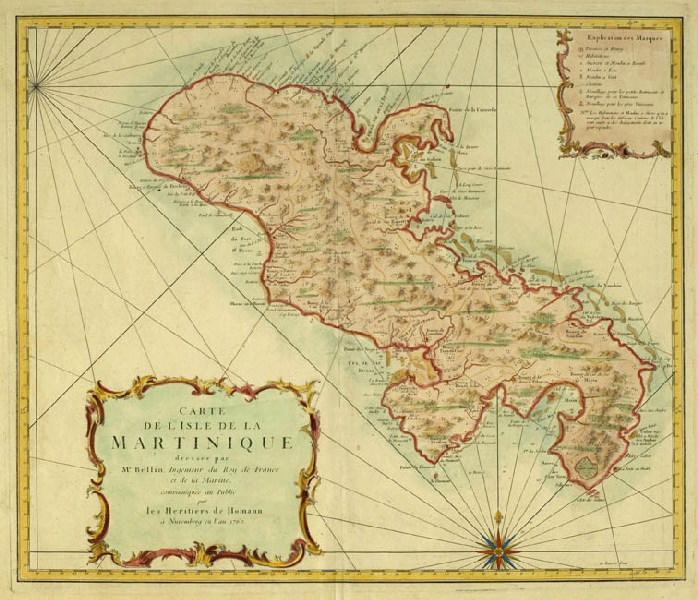 Carte de l'Isle de la Martinique dressée par...