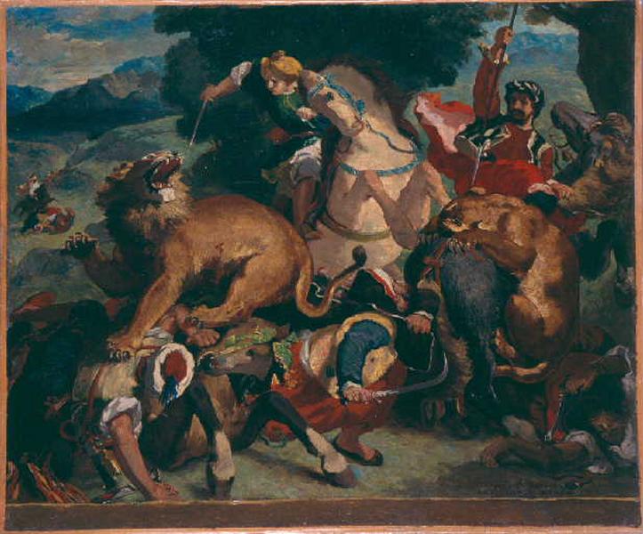 Copie d'après La Chasse aux lions de Delacroix