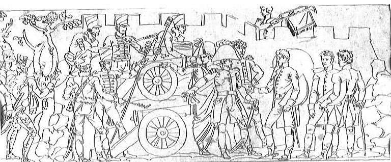 Groupe d'artilleurs en position de combat sous l'Empire