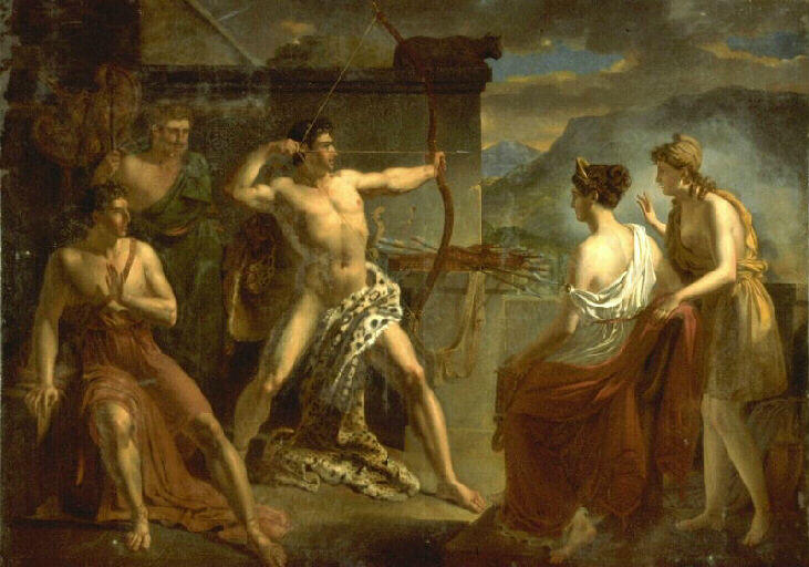 Scythès tendant l'arc de son père