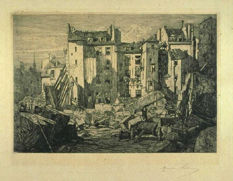 Démolition pour le percement de la rue des Écoles (Paris)