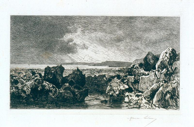 Les roches noires à Trouville. Marée basse