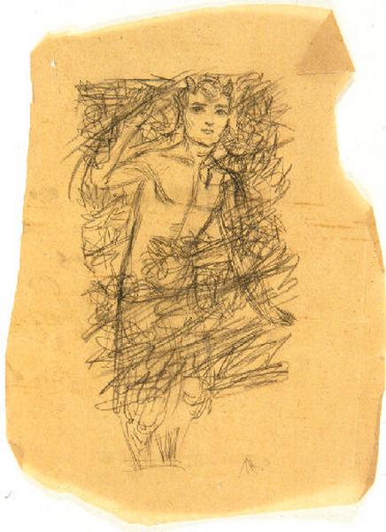 Projet pour un cuir ouvragé pour le salon des arts décoratifs de 1911 à Paris. Etude de Pan