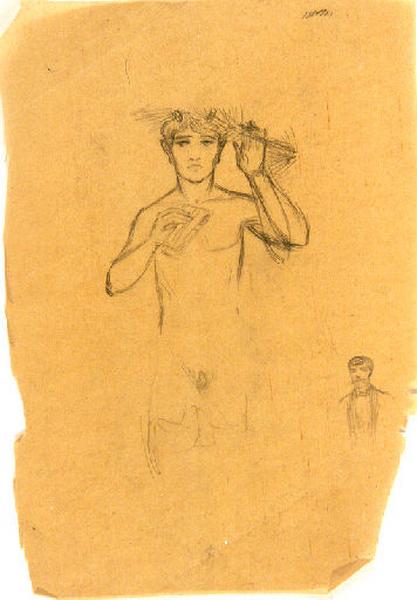 Projet pour un cuir ouvragé pour le salon des arts décoratifs de 1911 à Paris. Etude de Pan