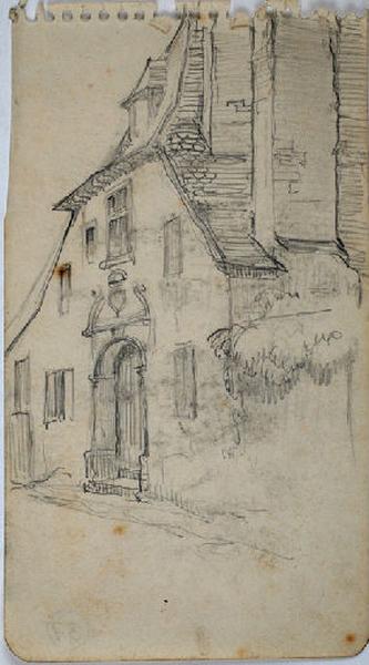 Façade et toit d'une vieille maison