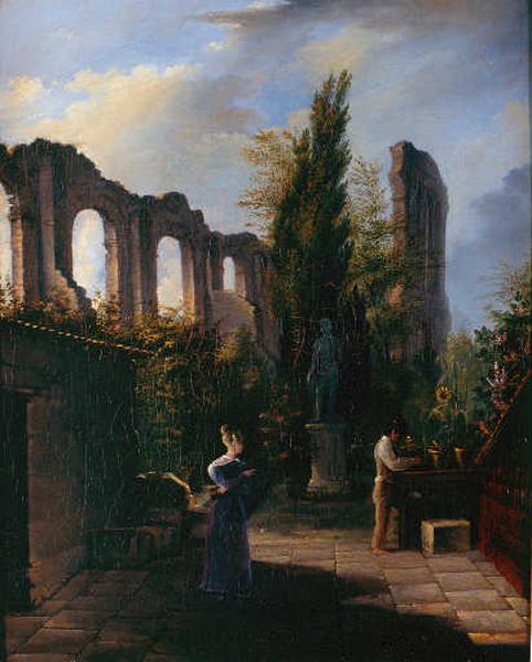 Un jardin à Bordeaux avec le Palais-Gallien