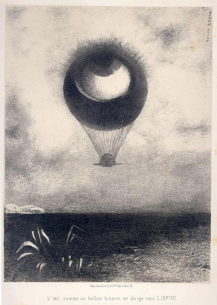A Edgar Poe : 6 lithographies (planche 1) ; L'oeil, comme un ballon bizarre se dirige vers L'INFINI (autre titre)