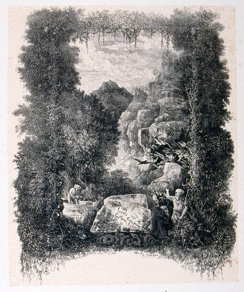 Je porte cette pierre depuis cinquante ans (Frontispice pour Fables et contes d'Hippolyte de Thierry-Faletans)
