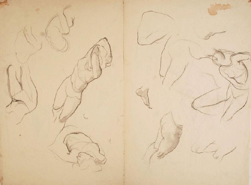 Divers croquis de nu féminin