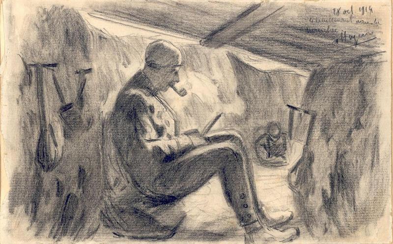 Le lieutenant dans la tranchée