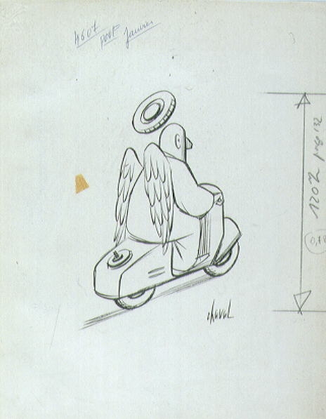 Sans titre ; Ange à moto