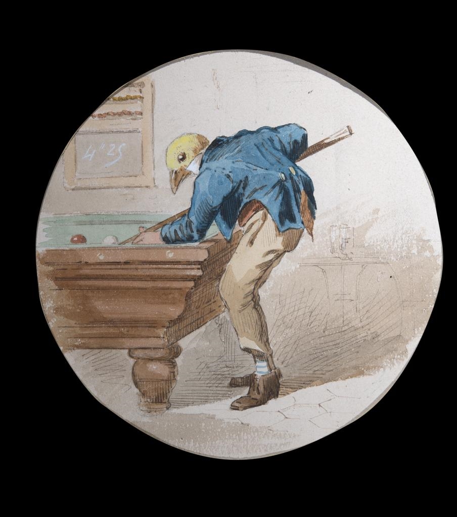 Le poussin, joueur de billard
