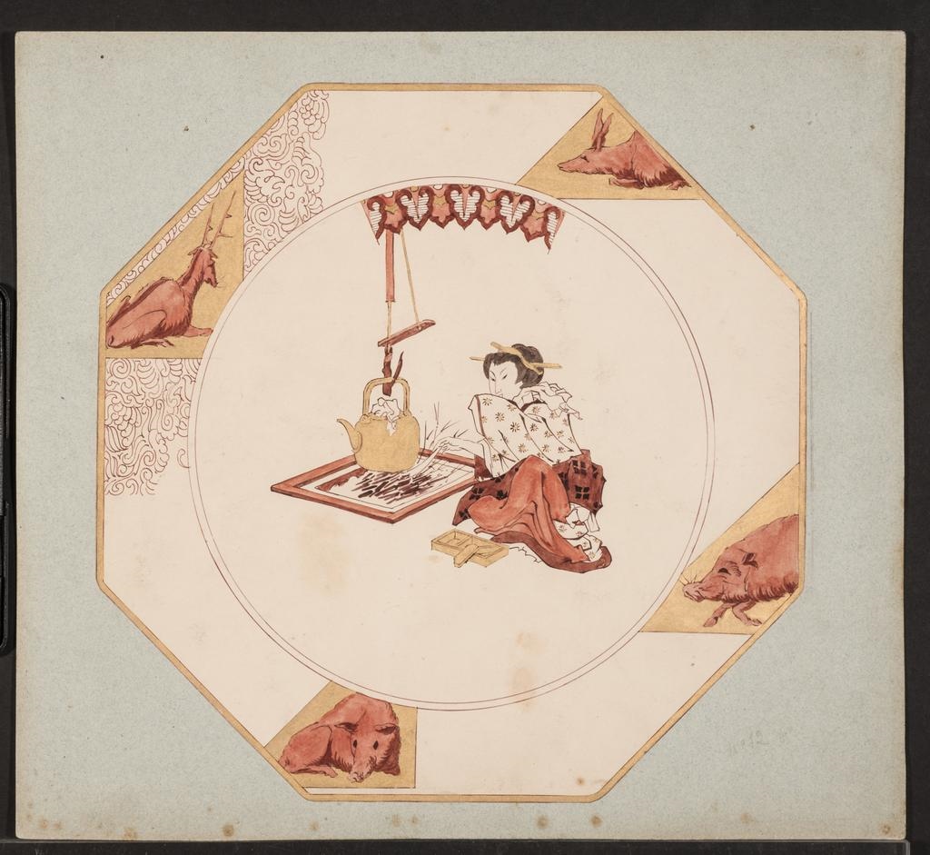 Projet d'assiette, Service "rouge et or"