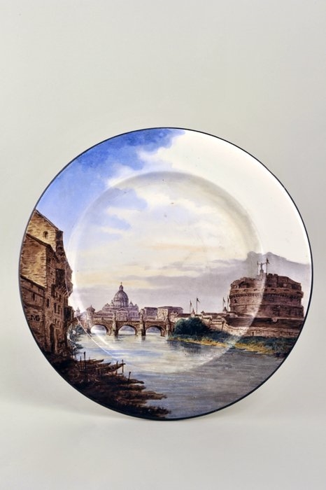 "Rome" - (Le château St Ange) ; Service au Monogramme AL