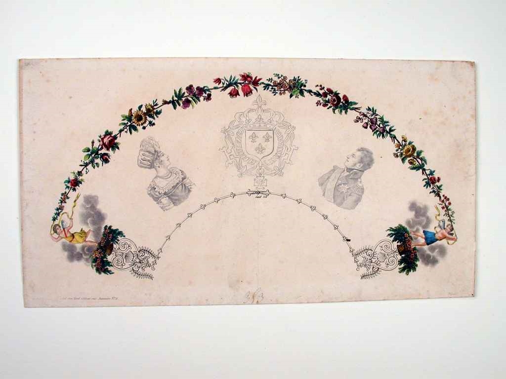 Projet d'éventail aux profils des ducs et duchesse d' Angoulême.