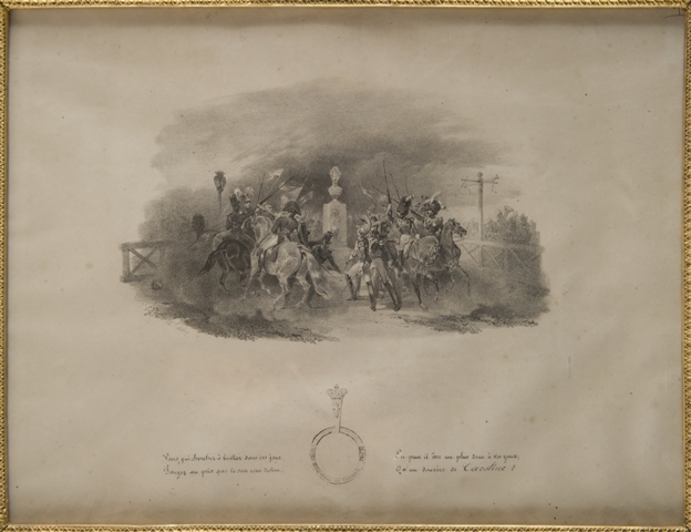 "Carrousel de Saumur" ; Portrait de la duchesse de Berry en buste