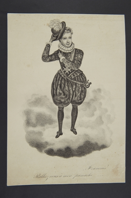 "Français ! Ralliez-vous à mon panache..." ; Portrait du duc de Bordeaux en costume Henri II