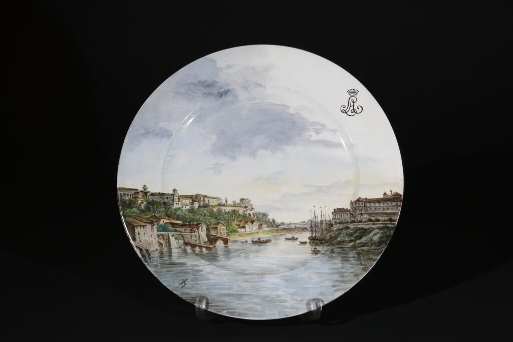 "Rome"  Le Tibre ; Service au Monogramme AL