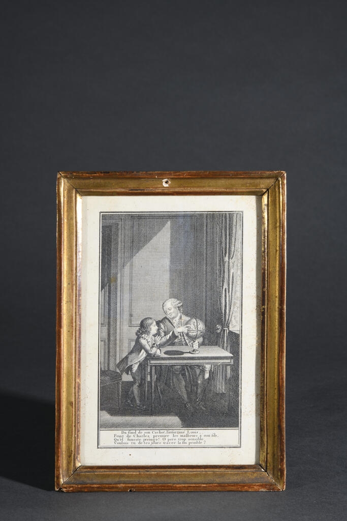 Portraits de Louis XVI et de son fils devant un globe terrestre