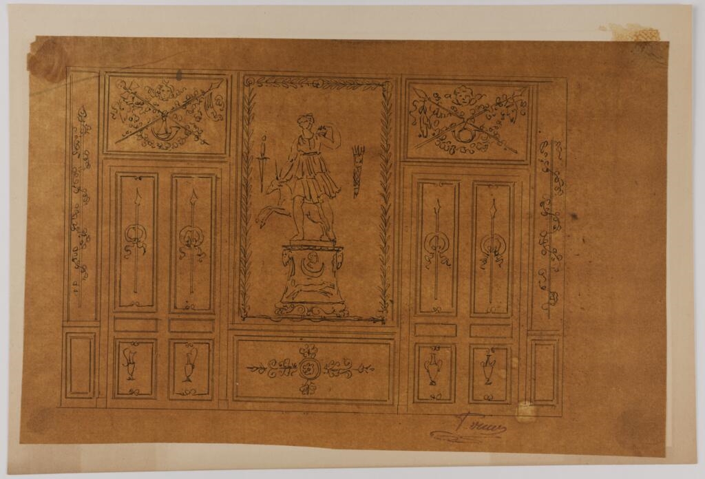 Projet de boiseries, décor antiquisant 